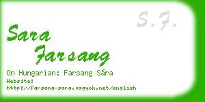 sara farsang business card